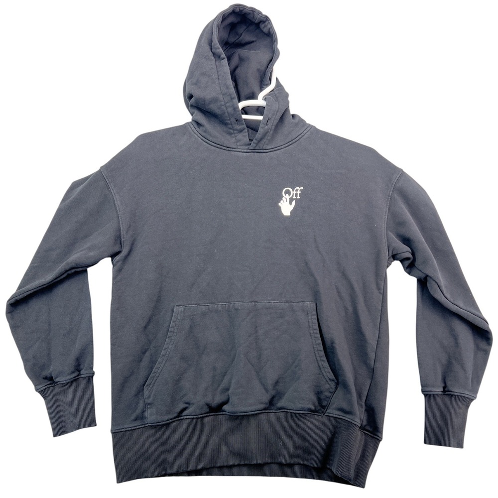 Off-White Caravaggio Arrow Hoodie Black Mens Medium OMBB037F20FLE002